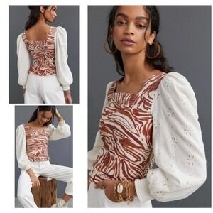 Love the Label smocked eyelet top large